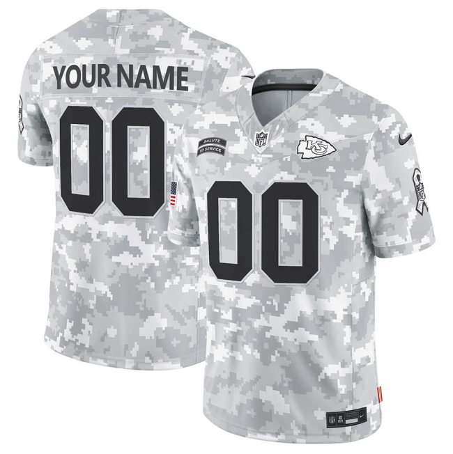 Men's Kansas City Chiefs Active Player Custom 2024 F.U.S.E Arctic Camo Salute to Service Limited Football Stitched Jersey